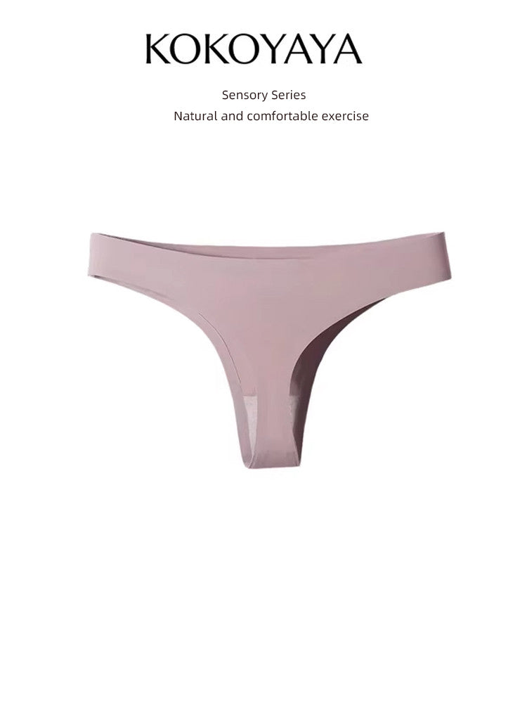 kokoyaya underwear women's ultra-thin invisible fitness sports ice silk one-piece thong sexy T-pants N002