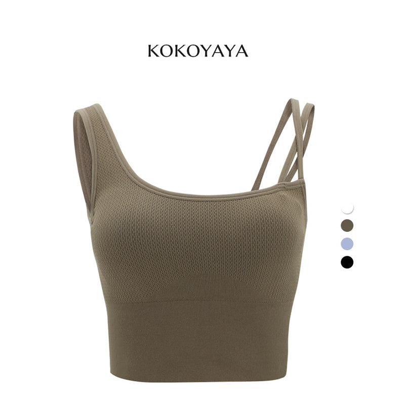 kokoyaya Asymmetric Strap Sports Bra B064