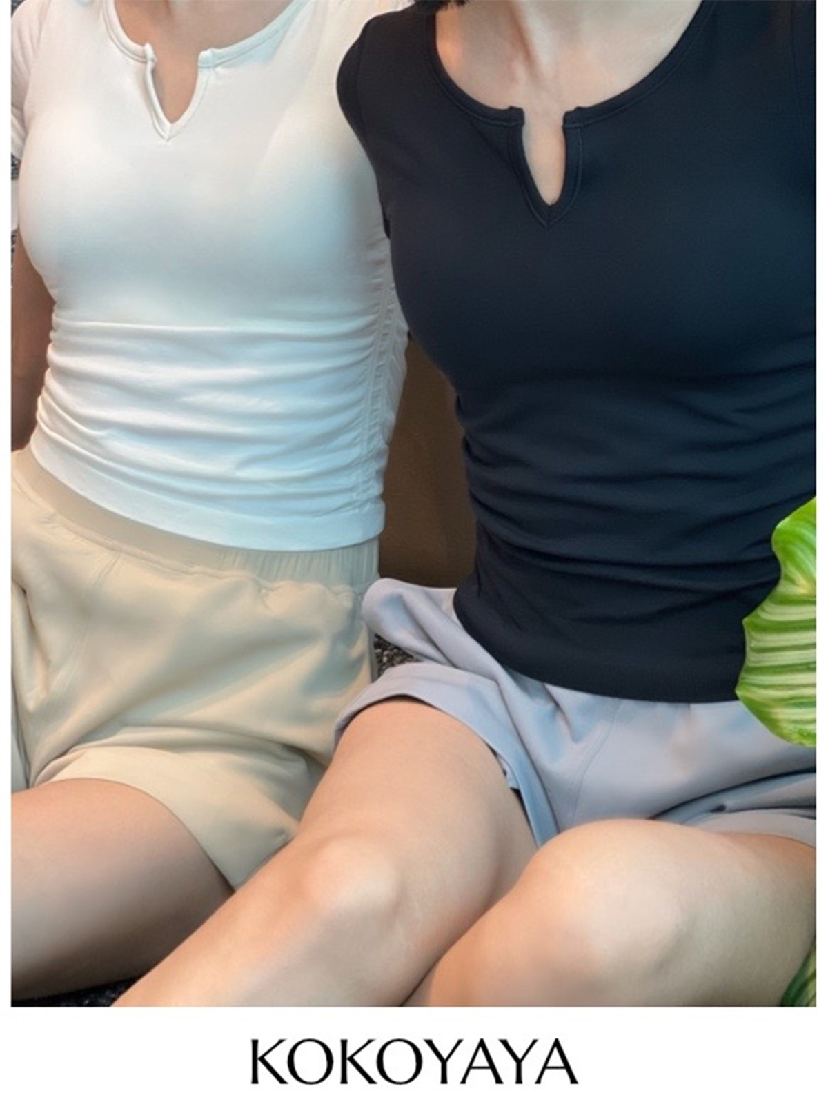 kokoyaya summer tight-fitting quick-drying sports top women's short-sleeved T-shirt with chest pad training fitness yoga dress