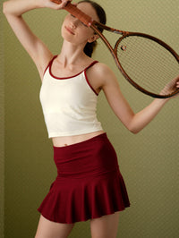 kokoyaya White Top Red Tennis Skirt Q017