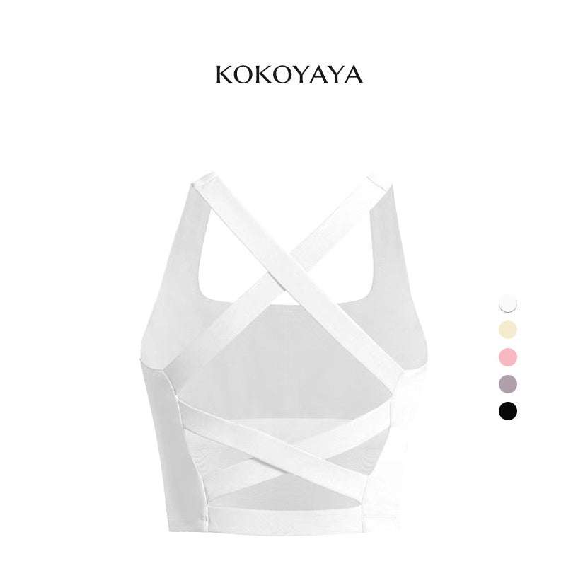 kokoyaya Minimalist Cross Back Sports Bra B001