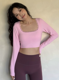 kokoyaya yoga top, long-sleeved sports, fitness, tight-fitting T-shirt, Pilates dance training clothes