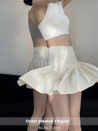 【special clearance price, no refund】kokoyaya sports skirt Lycra high-elastic women pleated fitness anti-exposure tennis skirt badminton skirt