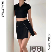 kokoyaya Solid Color  Sports Tennis Skirt T003