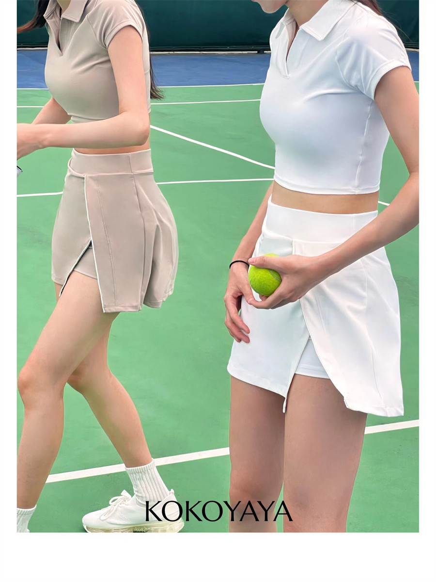 kokoyaya tennis dress suit women's anti-exposure badminton dress golf training dress yoga short skirt