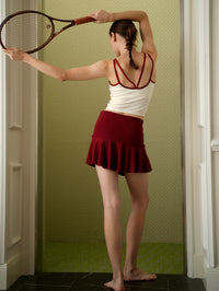 kokoyaya White Top Red Tennis Skirt Q017