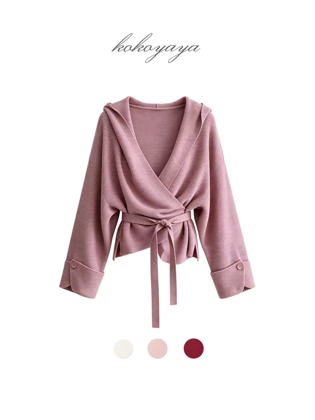 kokoyaya Solid Color Knit Long Sleeve Y123