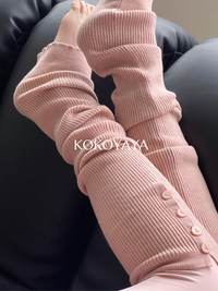 kokoyaya foot design double needle button stockings women knee socks pile socks yoga Pilates P008