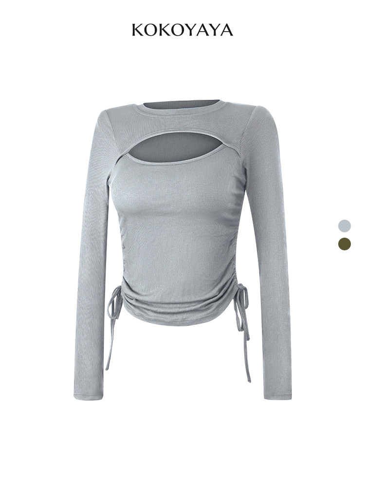 kokoyaya yoga suit, long-sleeved top, Pilates, beautiful and high-end sports suit with chest pads