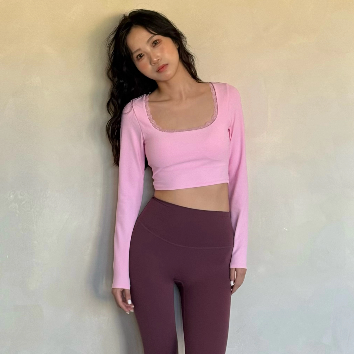 kokoyaya yoga top, long-sleeved sports, fitness, tight-fitting T-shirt, Pilates dance training clothes