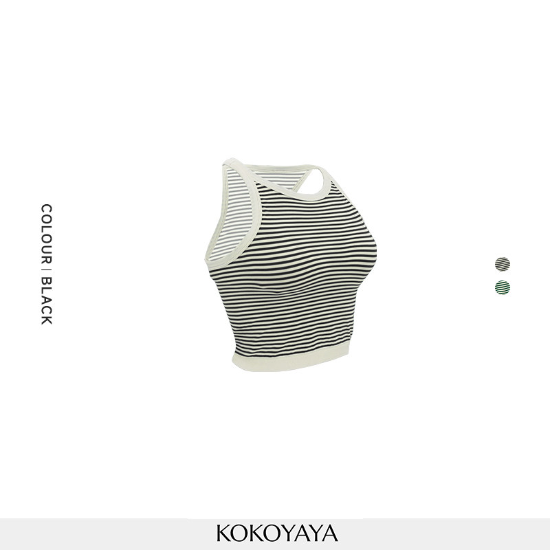 kokoyaya summer striped sports vest women training breathable tights fitness yoga clothes women