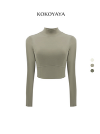 kokoyaya spring short long-sleeved fitness clothes, women's tight yoga top, running training fitness clothes