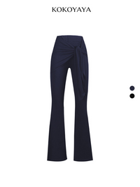 kokoyaya sports fitness pants, women's high-waist hip-lifting Pilates, black fake two-piece yoga pants, bell-bottom pants