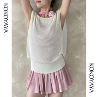 kokoyaya knitted smock yoga suit Pilates fitness dance training suit sleeveless vest sports top for women
