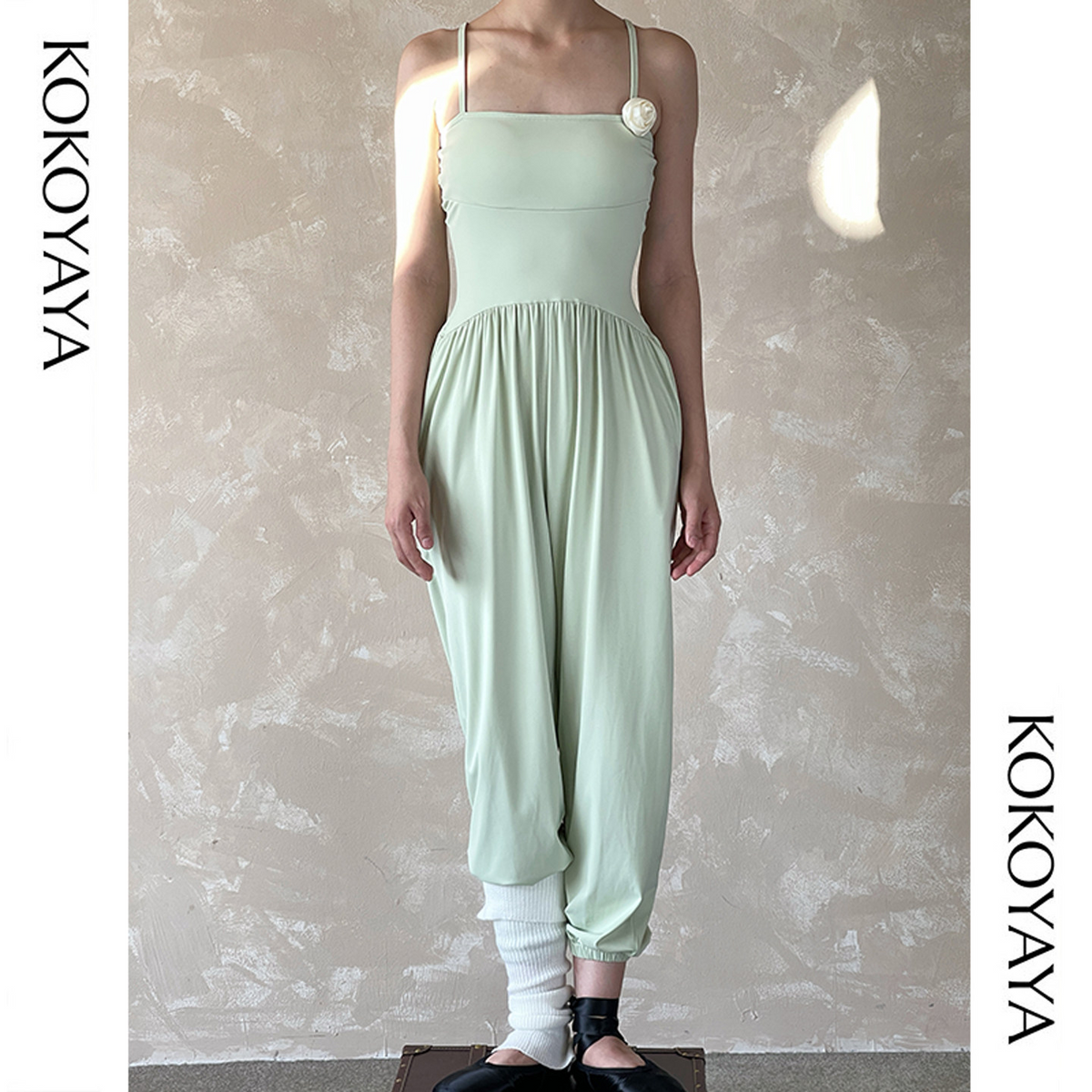 kokoyaya women's one-piece suit yoga dance chest pad exercise fitness sling Pilates training suit set