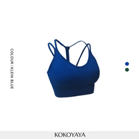 kokoyaya Klein blue belt beautiful back sports bra women's tight training top fitness yoga underwear