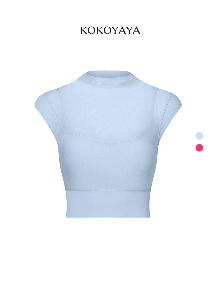 kokoyaya integrated fixed chest pad vest yoga suit splicing mesh fitness suit sports underwear summer