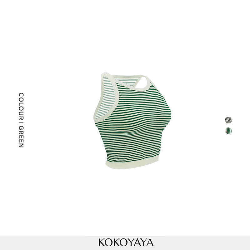 kokoyaya summer striped sports vest women training breathable tights fitness yoga clothes women