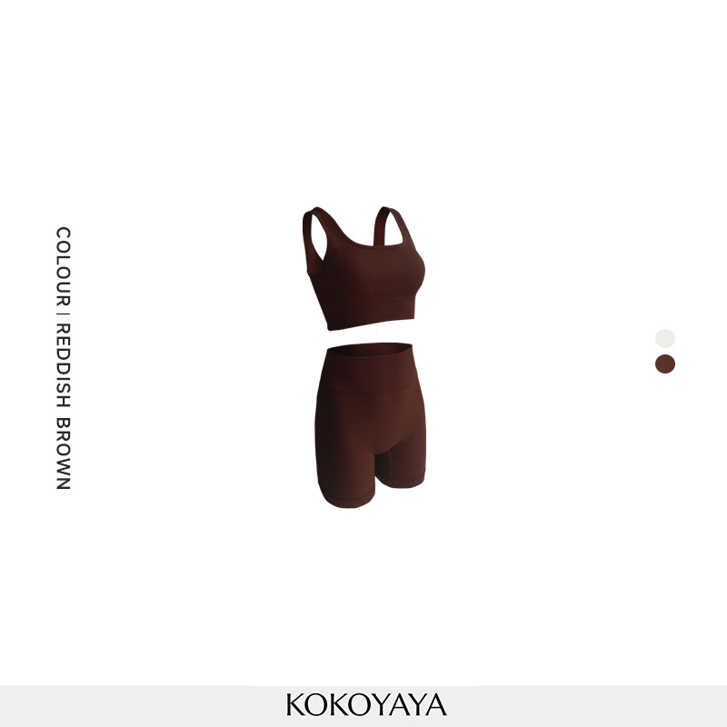 kokoyaya summer tight breathable fitness suit women's U-neck sports vest training suit