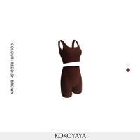 kokoyaya summer tight breathable fitness suit women's U-neck sports vest training suit