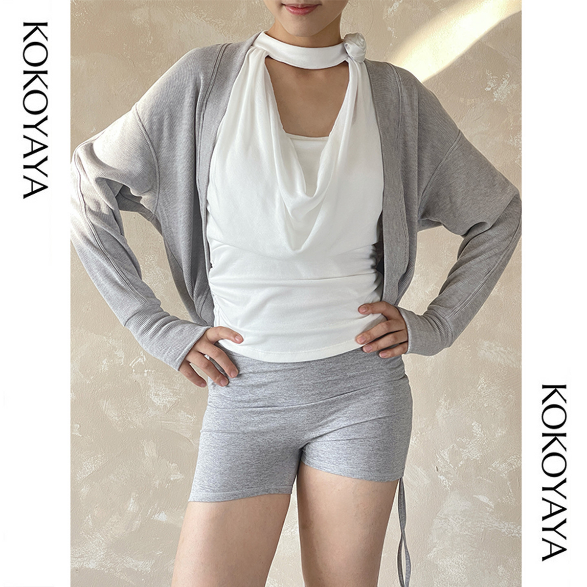 kokoyaya sports blouse women's spring, summer and autumn blouse loose fitness clothes Pilates yoga cardigan