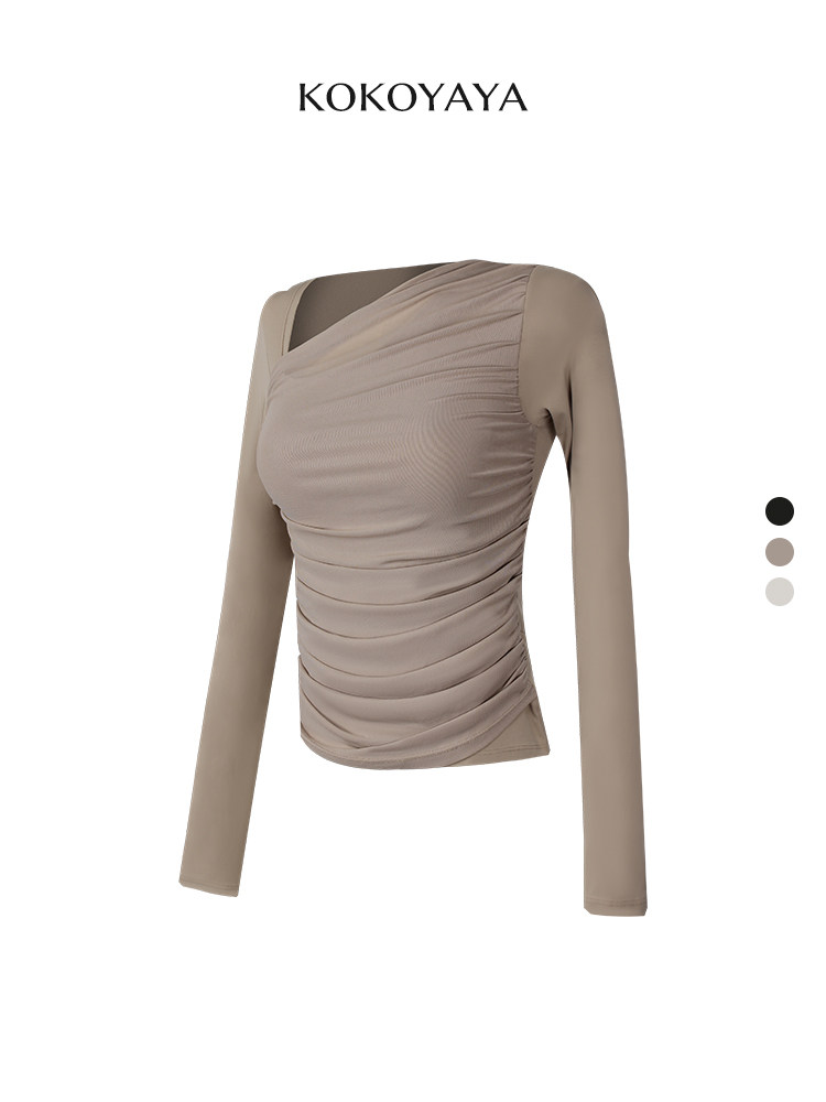 kokoyaya white mesh beautiful yoga long-sleeved top professional gym exercise suit