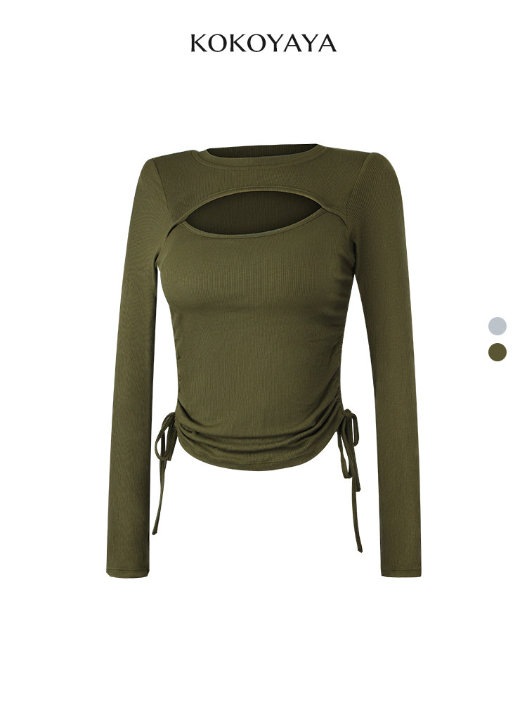 kokoyaya yoga suit, long-sleeved top, Pilates, beautiful and high-end sports suit with chest pads