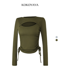 kokoyaya yoga suit, long-sleeved top, Pilates, beautiful and high-end sports suit with chest pads