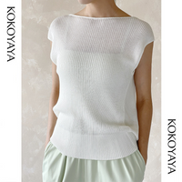 kokoyaya knitted smock yoga suit Pilates fitness dance training suit sleeveless vest sports top for women