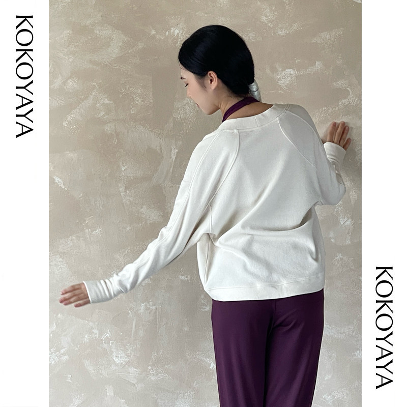 kokoyaya sports blouse women's spring, summer and autumn blouse loose fitness clothes Pilates yoga cardigan