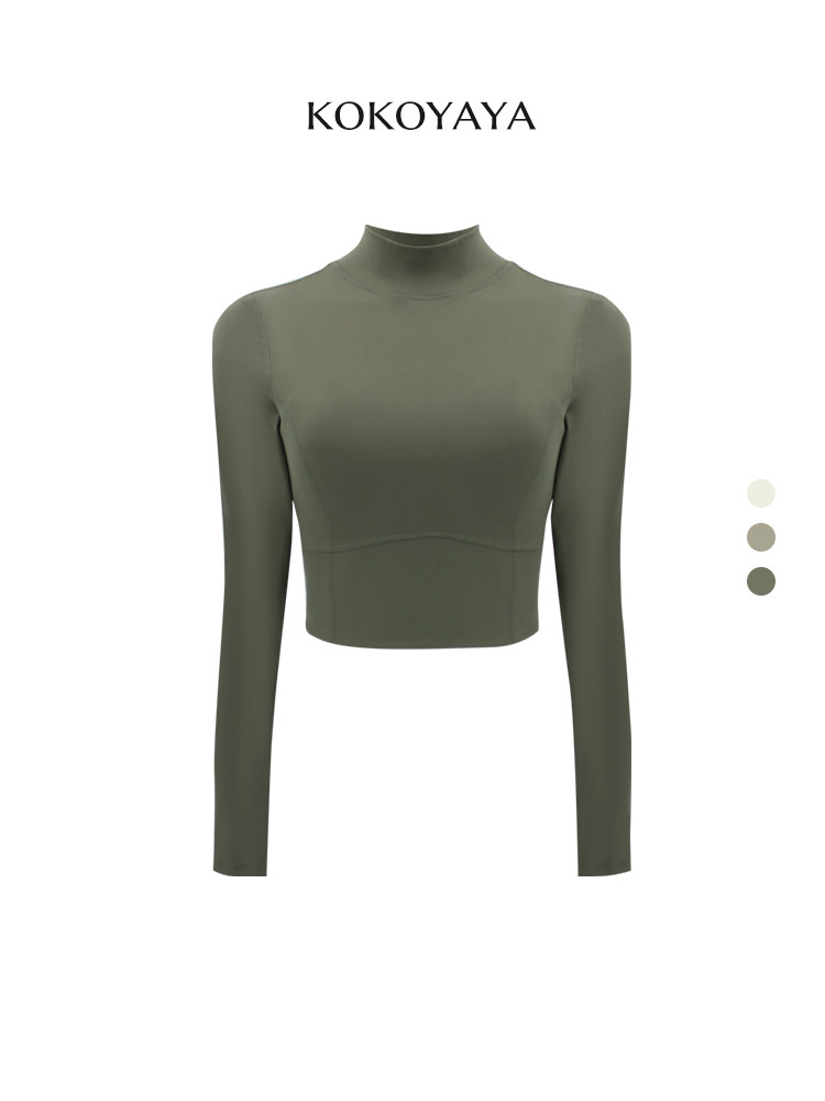 kokoyaya spring short long-sleeved fitness clothes, women's tight yoga top, running training fitness clothes