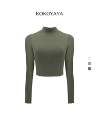 kokoyaya spring short long-sleeved fitness clothes, women's tight yoga top, running training fitness clothes