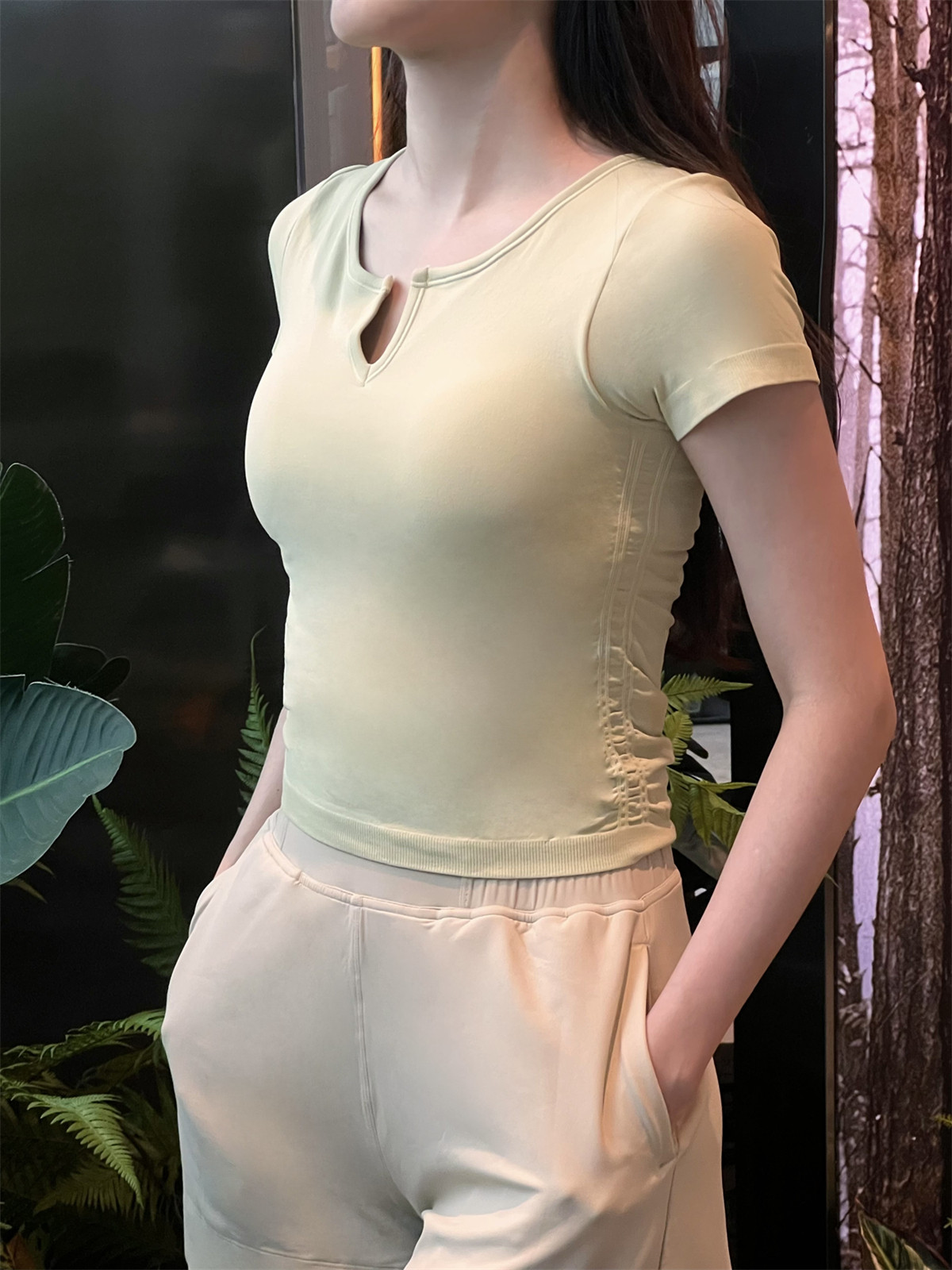 kokoyaya summer tight-fitting quick-drying sports top women's short-sleeved T-shirt with chest pad training fitness yoga dress