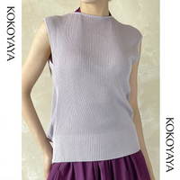 kokoyaya knitted smock yoga suit Pilates fitness dance training suit sleeveless vest sports top for women