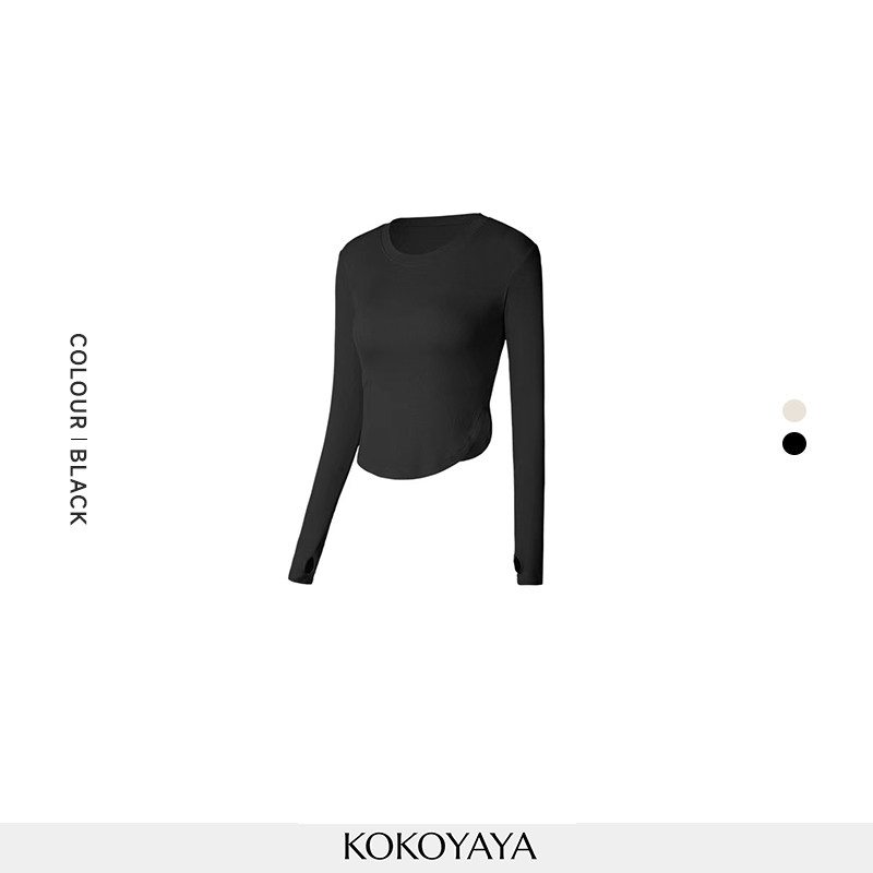 kokoyaya spring and summer sports top, slimming yoga suit, long-sleeved fitness suit, women's coat, T-shirt, running training suit