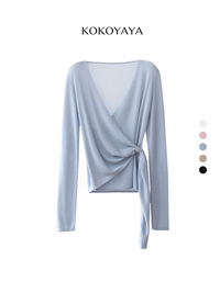 kokoyaya yoga suit, long-sleeved blouse, knitted mesh shirt, sweatshirt, women's Pilates fitness training suit Y045
