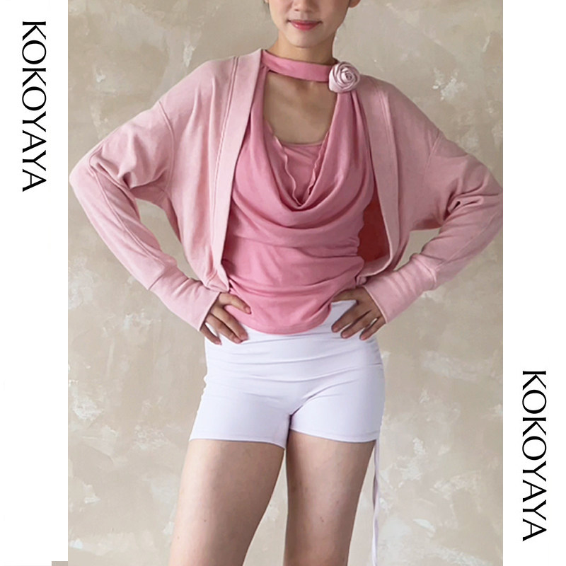 kokoyaya sports blouse women's spring, summer and autumn blouse loose fitness clothes Pilates yoga cardigan
