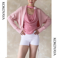 kokoyaya sports blouse women's spring, summer and autumn blouse loose fitness clothes Pilates yoga cardigan