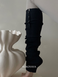 kokoyaya foot design double needle button stockings women knee socks pile socks yoga Pilates P008