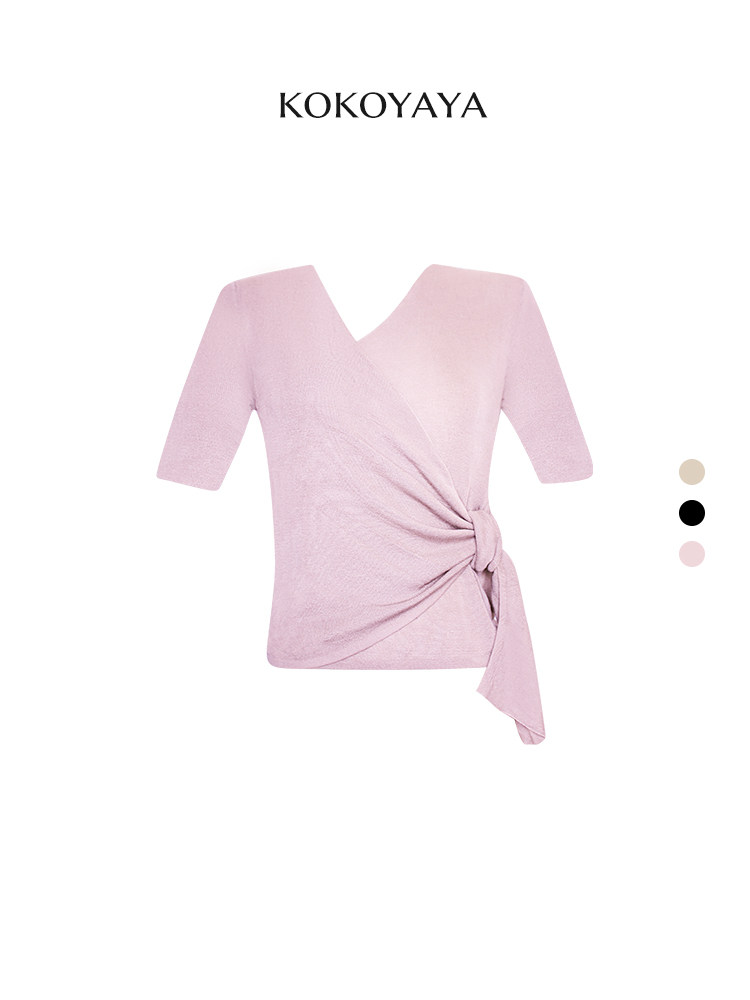 kokoyaya yoga suit, long-sleeved blouse, knitted mesh shirt, sweatshirt, women's Pilates fitness training suit Y045